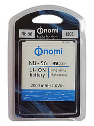 Акумулятор (АКБ, батарея) NB-56 для Nomi i503 Jump, 2000 mAh, оригінал