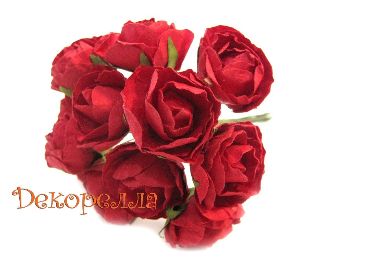 Букет паперових троянд 2,3 см (червоні)