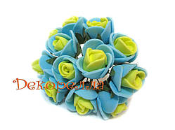Букет троянд з фоамирана 2см (жовто-блакитні)