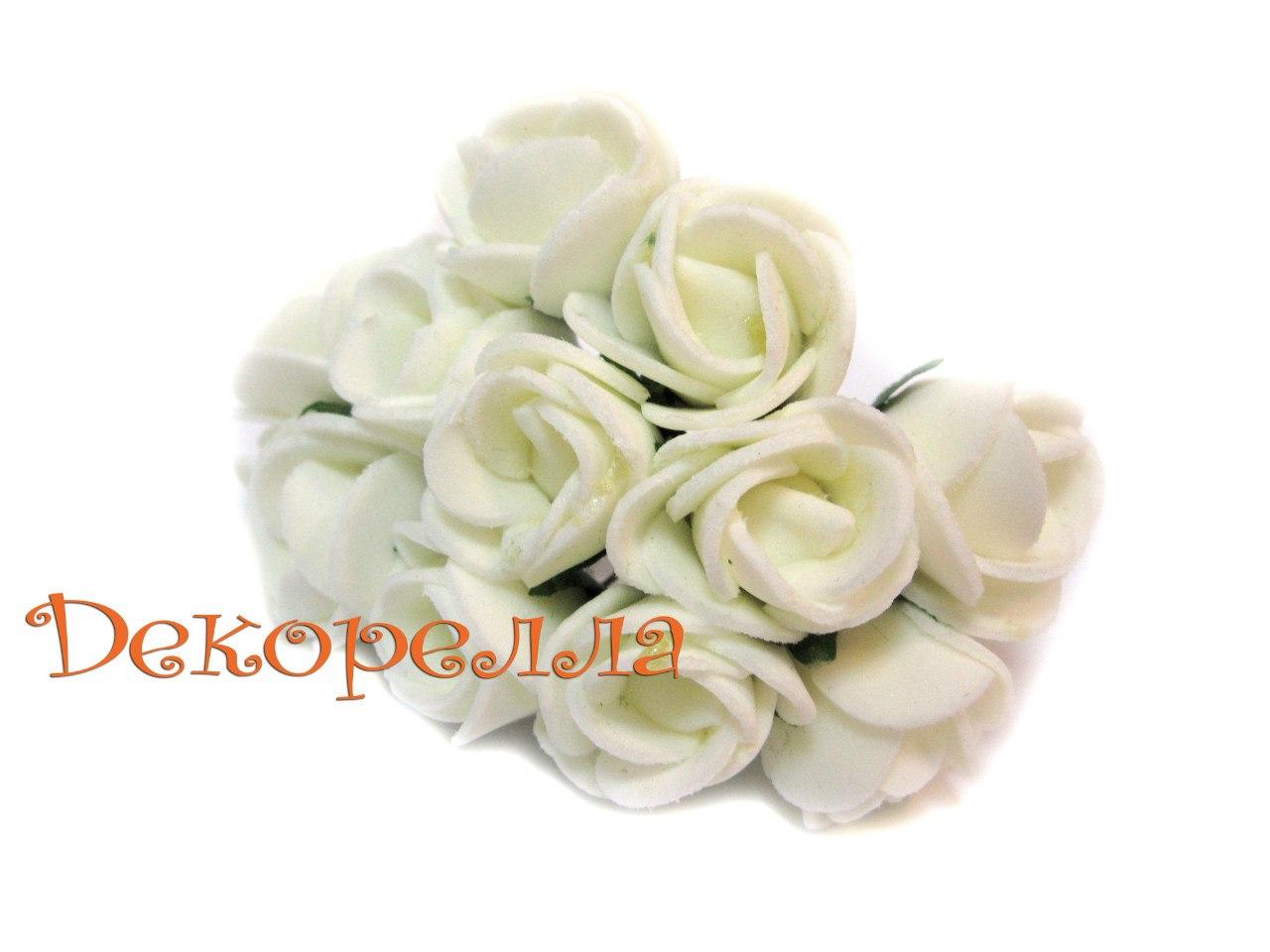 Букет троянд з фоамирана 2см (молочні)