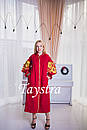 Плаття червоне вишите бохо вишиванка льон, етно, стиль бохо шик, вишите плаття вишиванка, Bohemian, фото 5