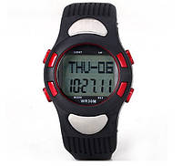 Профессиональный пульсометр часы WR30M с 3D шагомером ( будильник, таймер, календарь, подсветка )
