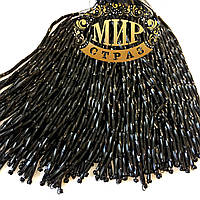 Нитки крученого стеклярусу  Black Довжина 8 см (10штук)