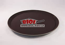 Таця "антисліп" 36 см круглий пластиковий з антиковзним покриттям