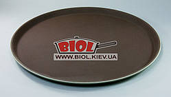 Таця "антисліп" 41 см круглий пластиковий з антиковзним покриттям