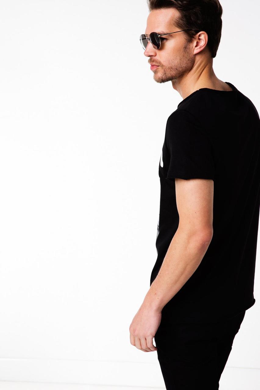 Мужская футболка De Facto черного цвета с рисунком на груди - фото 3 - id-p530988885