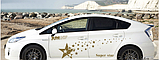 Вінілова наклейка для машини 3D star зірки білі, фото 4