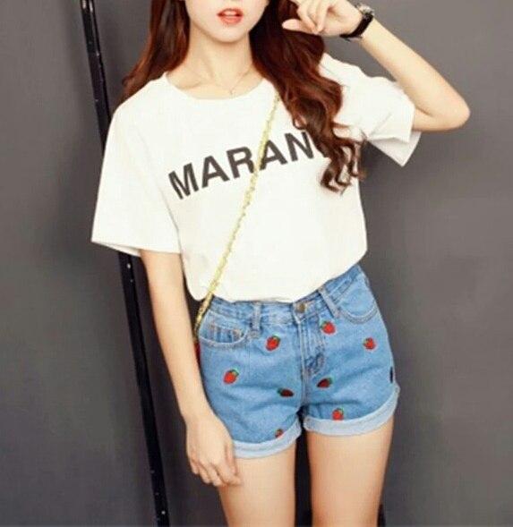 Шорти джинсові Полуниця з вишивкою, фото 1