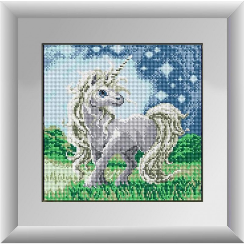 Алмазна мозаїка квадратним камінням Єдиноріг Dream Art 30145 (37 х 37 см), фото 1