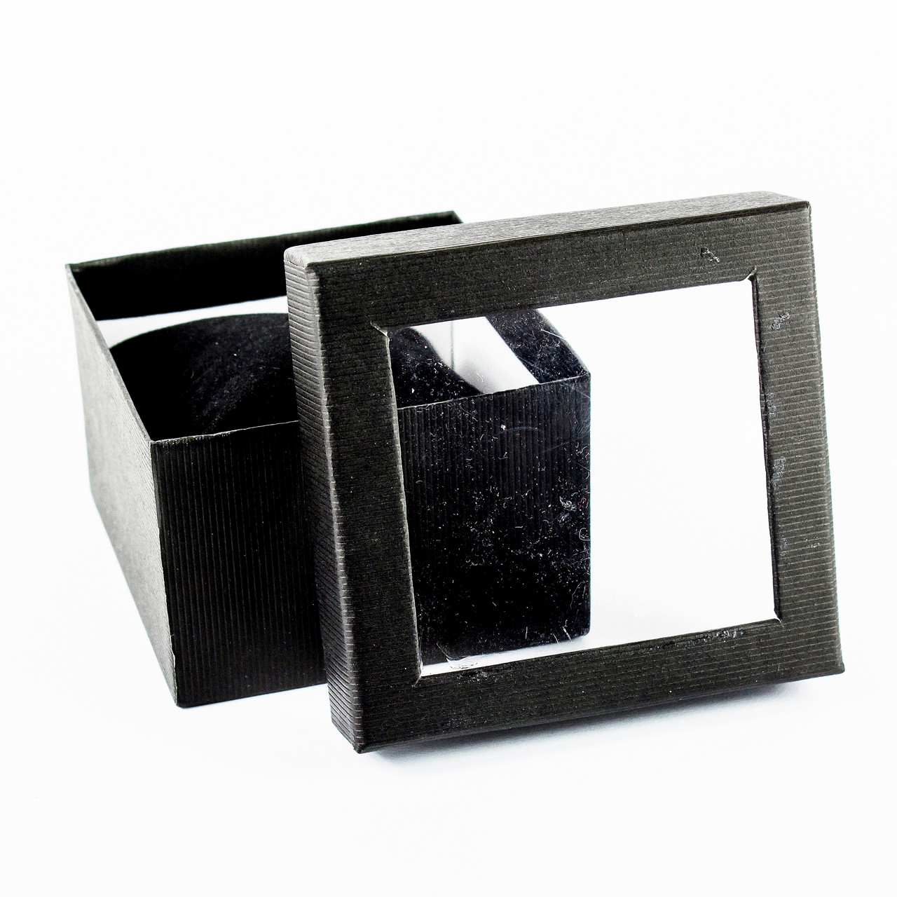 Подарочная коробка для часов или браслета с окошком черная 9 x 9 x 6 см - фото 1 - id-p10715866