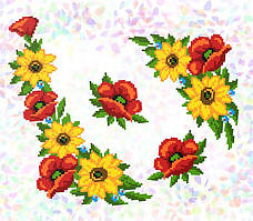 Водорозчинний флізелін Confetti "Маки та соняшники"