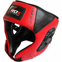 Боксерський шолом дитячий шкіряний RDX Red червоний універсальний