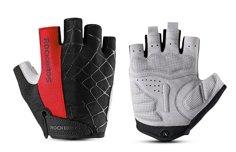 Велоперчатки RockBros Spyder, чорно-червоні, XL