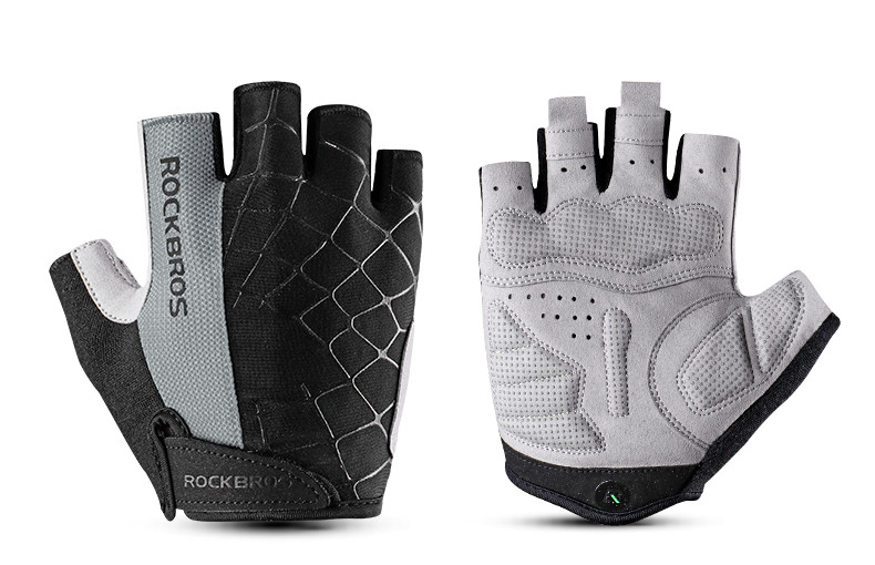 Велоперчатки RockBros Spyder, чорно-сірі, S