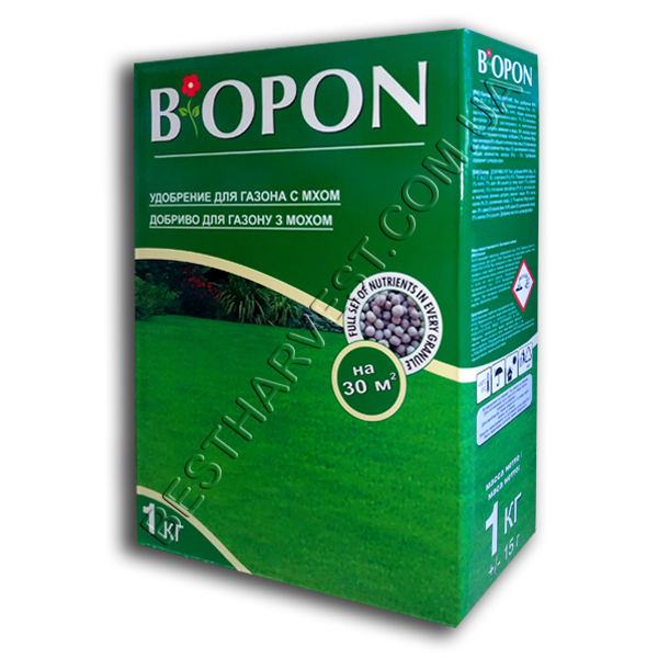 Добриво «Биопон» (Biopon) для газону від моху 1 кг, оригінал