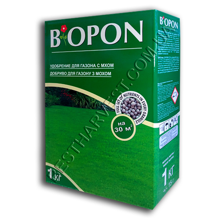 Добриво «Биопон» (Biopon) для газону від моху 1 кг, оригінал, фото 1