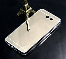 Дзеркальний золотистий силіконовий чохол для Samsung Galaxy J3 2017