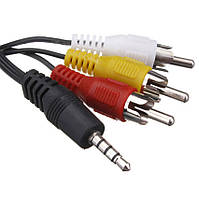 Кабель AV (тюльпан) композитний аудіо-відео кабель 3.5 мм - 3 RCA