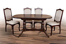 Стіл овальний на двох ніжках розкладний Вавілон Мікс меблі, колір темний горіх, фото 4