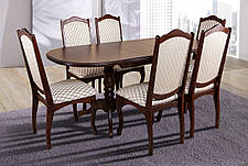 Стіл овальний на двох ніжках розкладний Вавілон Мікс меблі, колір темний горіх, фото 5