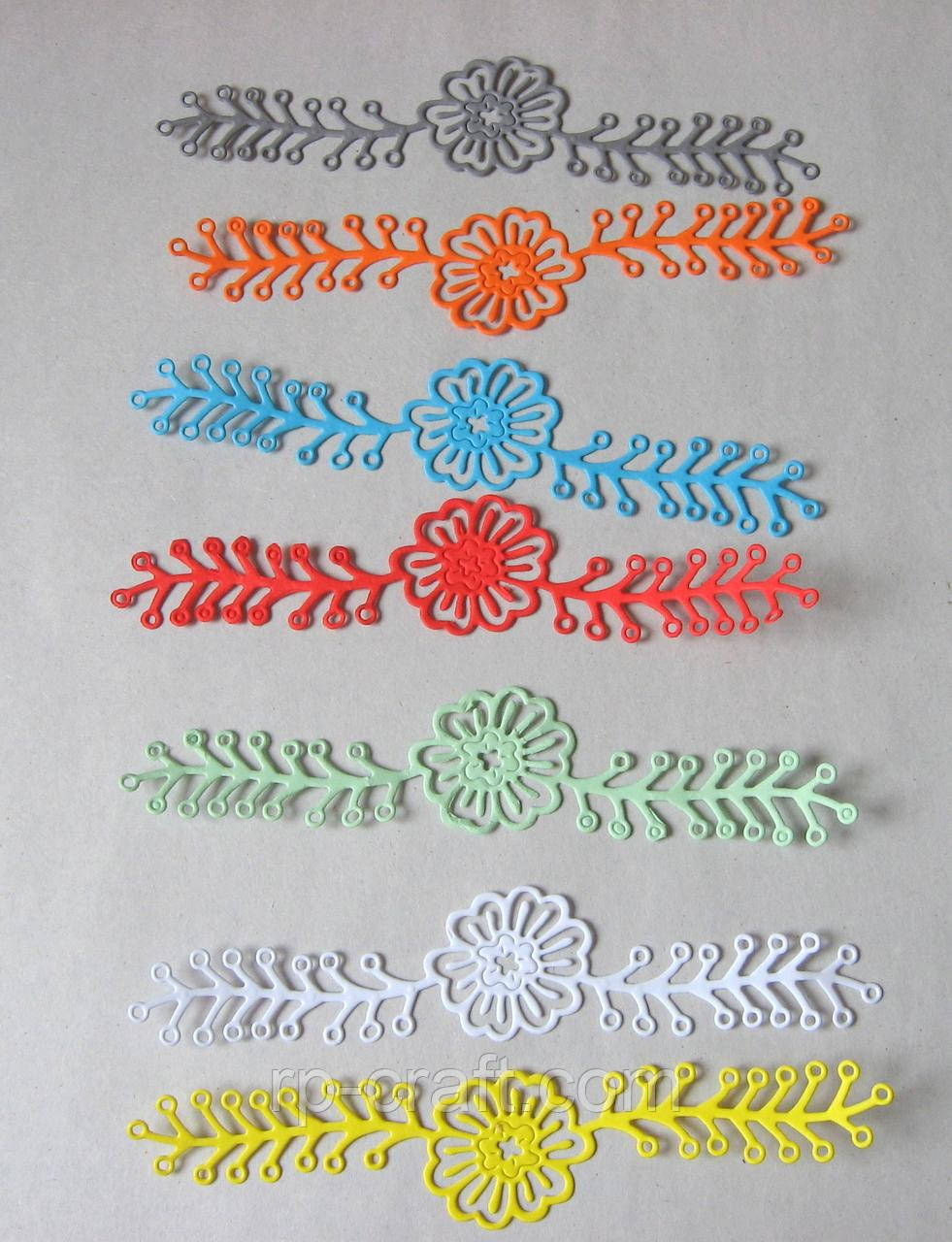 Вирубка з картону. Квітка з листям, 25х124 мм, фото 1