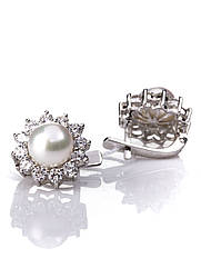 Сережки срібні з перлами Е-343