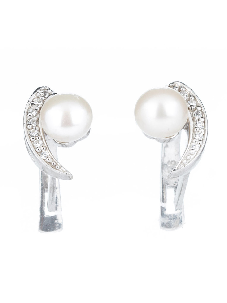 Сережки срібні з перлами Е-608, фото 1
