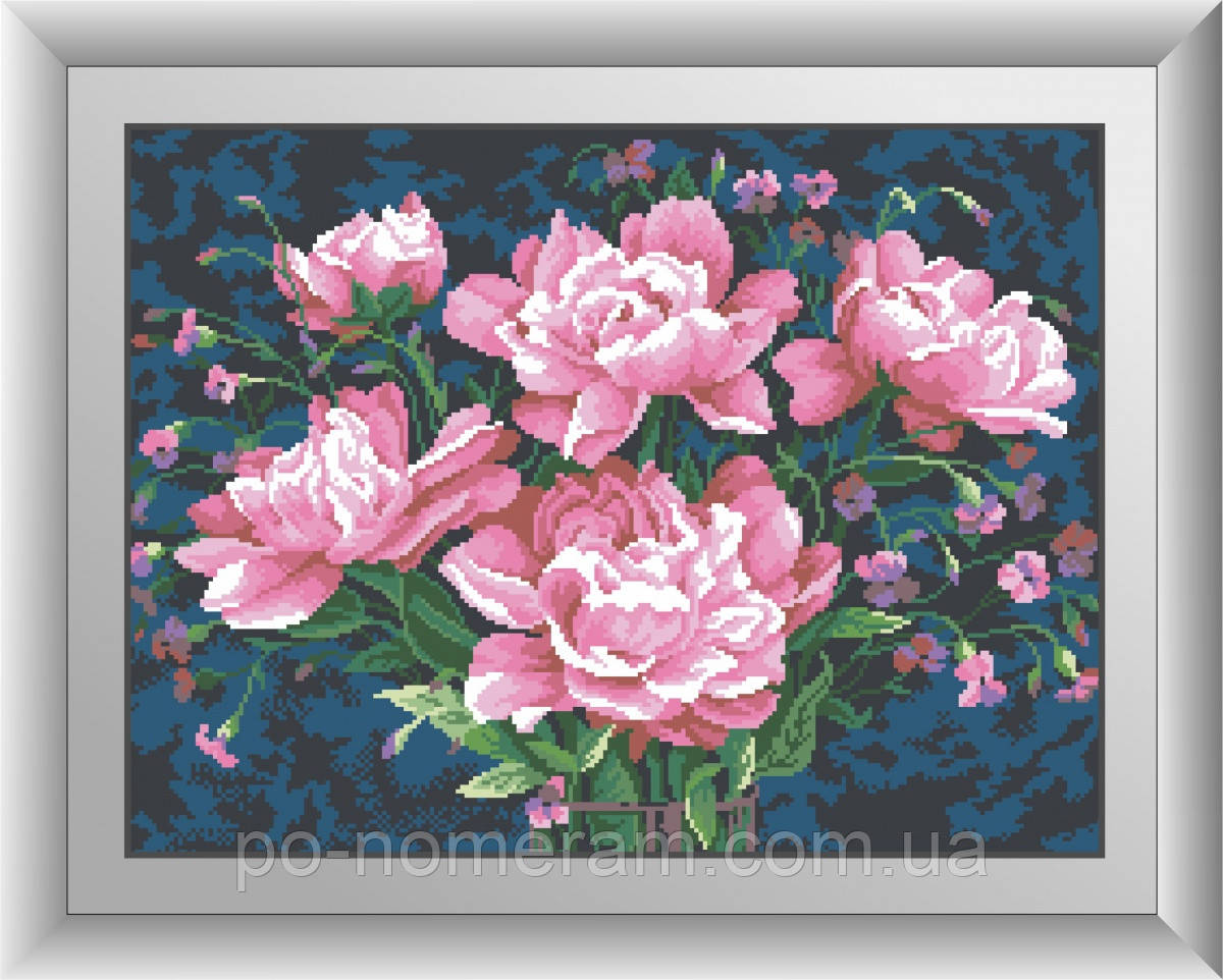 Мозаїка алмазна Dream Art Півонії (DA-30380) 42 х 56 см (Без підрамника), фото 1