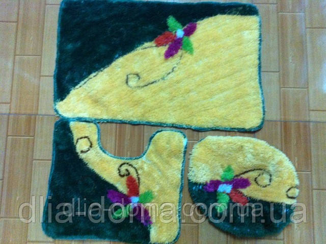 Килимки для ванної кімнати набір, 3 предмети, фото 1