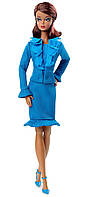 Коллекционная кукла Barbie силкстоун в голубом костюме
