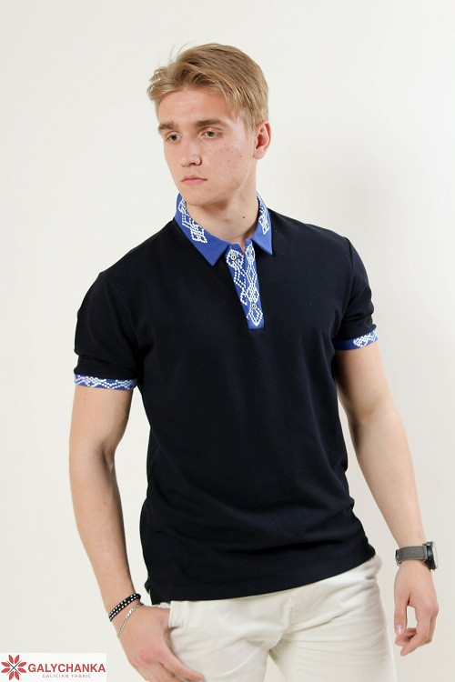 Отличная Мужская Футболка Вышиванка с Воротником Машинная Вышивка ...