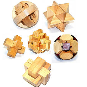 Набір із 6 дерев'яних головоломок