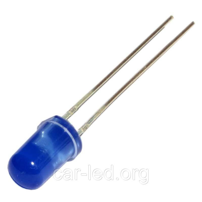 Світлодіод синій 5mm. FYL5013 UBC 60° (470nm. Синій; 1200mcd) круглий, дифузний, 60° FORYARD, фото 1