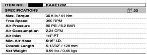 Тріскачка пневматична 3/8" 41N/m 360б/хв TOPTUL KAAE1202, фото 2