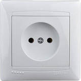 Розетка електрична одинарна без заземлення LEMANSO Сакура біла LMR1020, фото 10