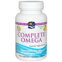 Nordic Naturals, Complete Omega, со вкусом лимона, 1000 мг, 60 гелевых капсул