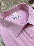 Яскрава чоловіча сорочка рожевого кольору в молодіжному стилі, фото 2