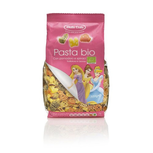 Дитячі макарони Pasta Bio Dalla Costa «Принцеси» з томатом і шпинатом, 500 г.