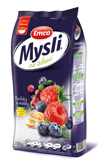 Мюслі Emco з чорницею та малиною, 750 грамів, фото 1