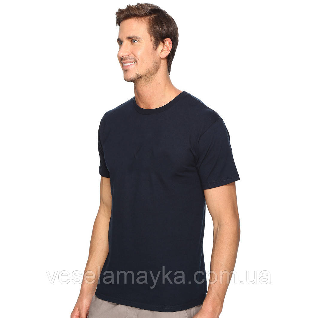 Глубоко темно-синяя мужская футболка (Комфорт) - фото 3 - id-p37077911