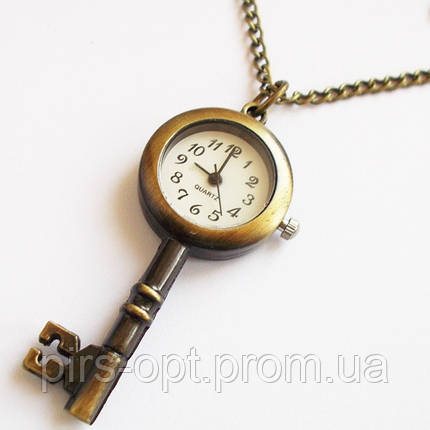Годинник кулон "Ключ" на ланцюжку (кварцові)., фото 2