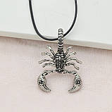 Кулон у формі Скорпіону сріблястий, фото 2
