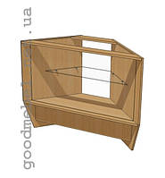 Прилавок торговый витринный угловой со стеклом, для магазина П2-14 (УН)