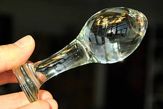 Анальна пробка 4. см LYNX Ice Plug велика скляна, фото 4