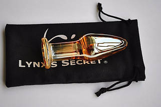 Анальна пробка 3 см LYNX Amber Crystal Plug маленька для новачків скляна коричнева янтарна, фото 5