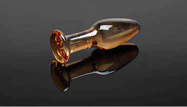 Анальний корок 3.1 см скло затемнене Brown Crystal Plug, фото 4