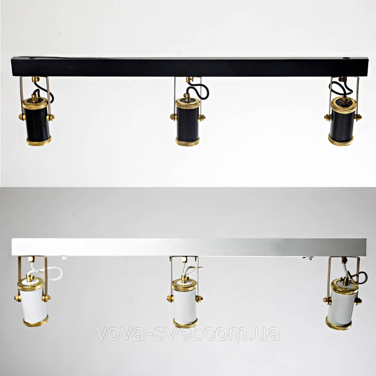 Світильник настінно-стельовий Loft Steampunk [ Driving direction Spot Tube ] Black / White