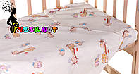Постільний набір в дитячу ліжечко (3 предмета) Жирафи Бежевий, фото 1