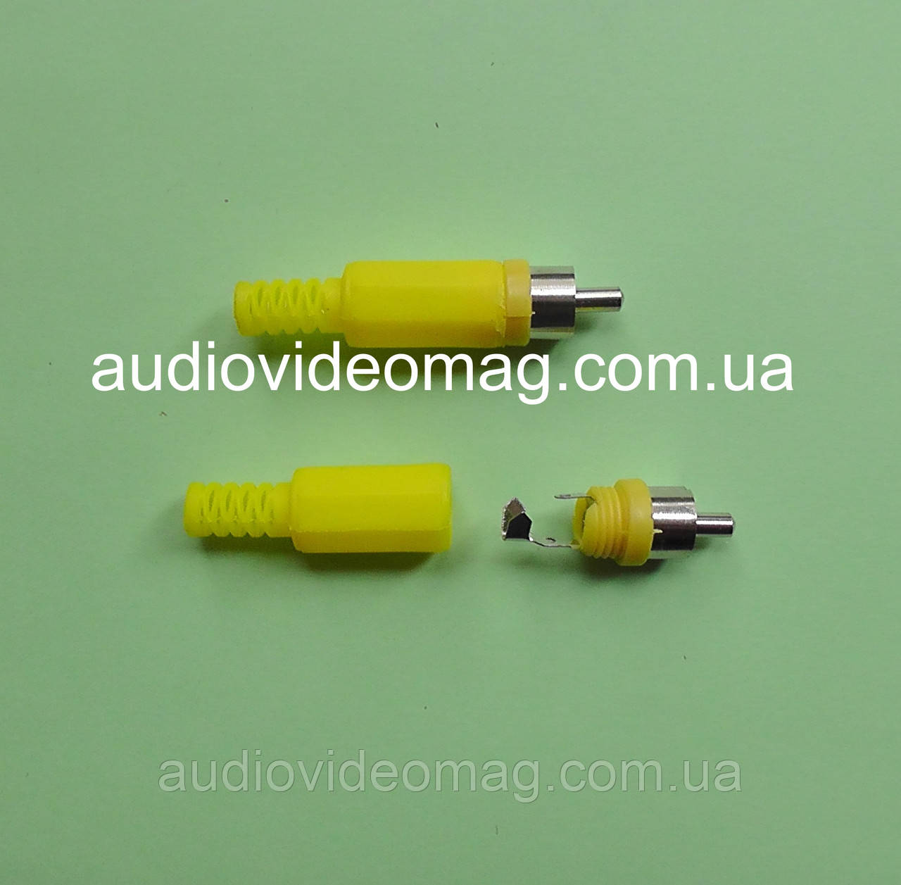 Штекер RCA (тюльпан), пластиковий, колір жовтий