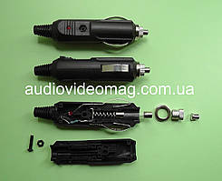 Штекер в прикурювач розбірний, з запобіжником і світлодіодом